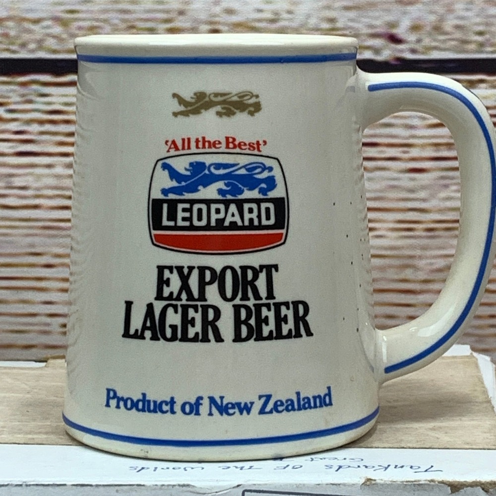 Vintage Leopard‎ Export Lager Beer Mug Franklin Porcelain New Zealand